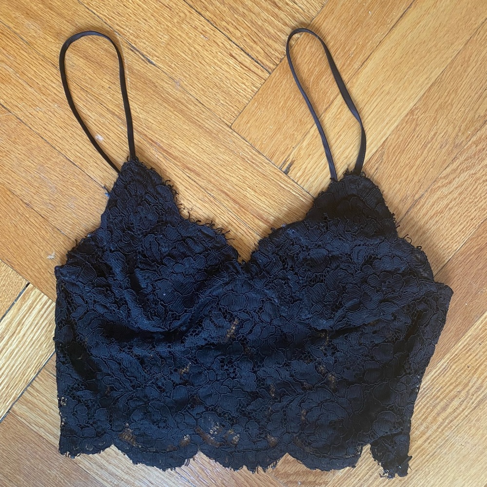 BLACK LACE BUSTIER TOP